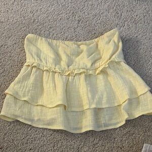 Edikted Light Yellow Layered Mini Skirt